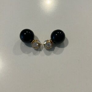 Kate Spade double sided earrings. Black and jeweled ball in front.